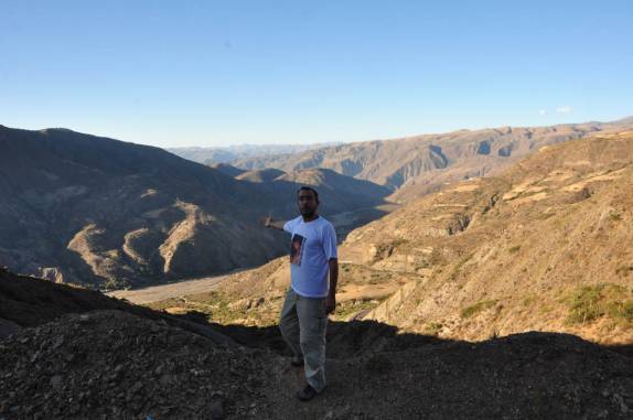 A bela paisagem aos 3 mil metros de altura, na viagem entre Sucre e Potosi, na Bolívia